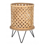 Planter pot with mesh bamboo detail and tripod stand