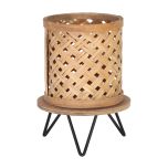 Planter pot with mesh bamboo detail and tripod stand