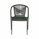 outdoor chair with synthetic rattan and metal frame