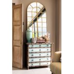 gold arched window pane mirror