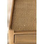Block & Chisel wooden bedside table with rattan top shelf