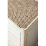 Block & Chisel wooden bedside table with rattan top shelf