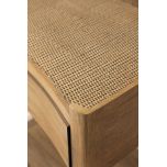 Block & Chisel wooden bedside table with wicker rattan top