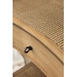 Block & Chisel wooden bedside table with wicker rattan top