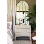 gold arched window pane mirror