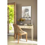 writing desk or vanity desk with weaved top