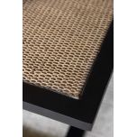 Cross leg coffee table with rattan inlay top