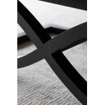 Cross leg coffee table with rattan inlay top