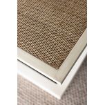 Cross leg coffee table with rattan inlay top