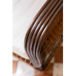 Block and chisel cane armchair with back and seat cushions