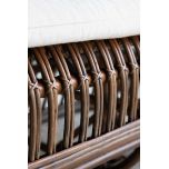 cane and rattan small sofa with seat cushion
