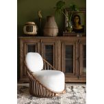 Cane and rattan lounge chair 