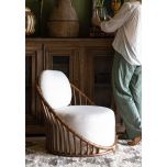 Cane and rattan lounge chair 