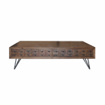 Industrial style coffee table with hairpin metal legs