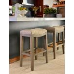 modern counter stool upholstered seat with oak legs