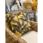 Hillhouse scatter cushion foliage on yellow 