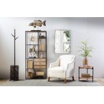 Harold Side Table - 2 tier circular side table with black legs