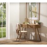 Block and chisel rattan dining chair