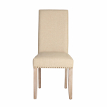 modern fully upholstered dining chair in linen