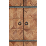 Block & Chisel 6 door recycled pine cabinet with iron frame