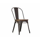 Block & Chisel metal dining chair with recycled elm wooden seat