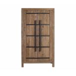 rustic 2 door cabinet with metal detail