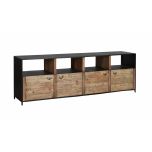 metal and wood tv unit