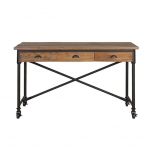 industrial style wood and metal desk
