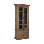 block and chisel single bookcase with glass doors