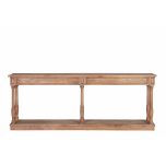 elm wood console with bottom shelf 