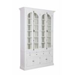 white display cabinet with glass doors