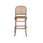 chinese oak bar chair with rattan back