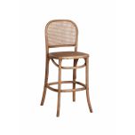 chinese oak bar chair with rattan back