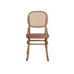 chinese oak dining chair with rattan back