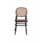  black chinese oak dining chair with rattan back