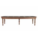 extension dining table with metal inlay