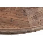 Round pine table with turned pedestal base leg