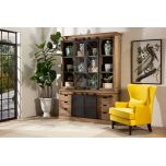 Burnley wingback chair in yellow velvet