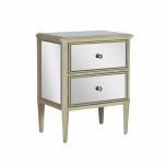 Opulent antique gold mirrored bedside table