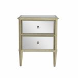Opulent antique gold mirrored bedside table