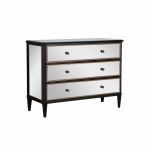 Opulent black mirrored chest of drawers