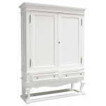 Block & Chisel weathered oak drinks cabinet with white lacquer