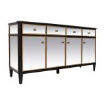 Block & Chisel mirrored 4 drawer/door sideboard