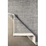 Block & Chisel white/black wool rug with white trim