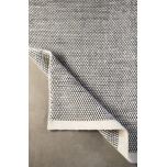 Block & Chisel white/black wool rug with white trim