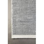 Block & Chisel white/black wool rug with white trim