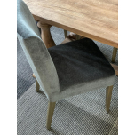 Harley Dining Chair - Cotton silver grey seating with wooden legs