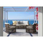 Outdoor pvc rattan lounge chair with cushions