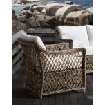 Outdoor pvc rattan lounge chair with cushions