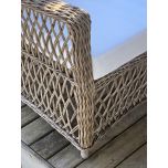 Outdoor pvc rattan lounge chair with cushions 